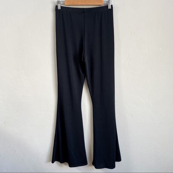 NWT Topshop Black Knit Flare Leg Pull-On Pants - Picture 4 of 7
